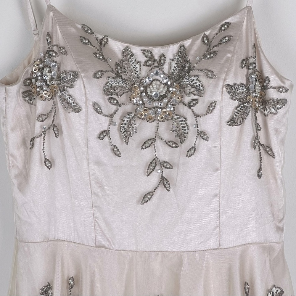 Sue Wong Nocturne Old Hollywood Coquette Fit & Flare Tulle Beaded Midi Dress 8 - Picture 5 of 14